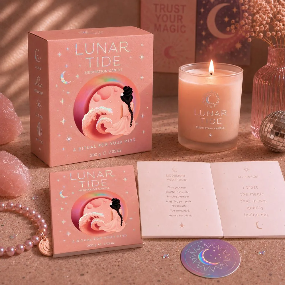 Lunar Tide meditation candle ritual set